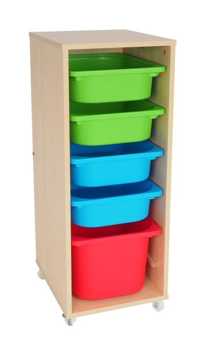 QWA037F Single Manipulatives Storage Shelf Wt 4S 1L Fancy Trays