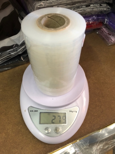 (818) Stretch Film Baby Roll Wrapping [ 100mm x 250g ] Clear Wrap Clear / Black - High Quality Plastic - 10cm x 250gm