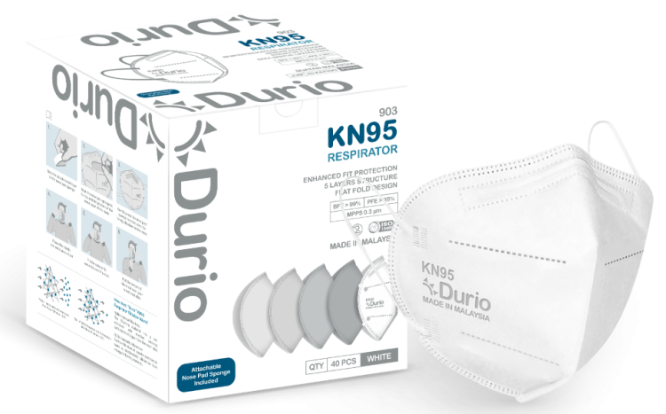 Durio 903 KN95 Respirator - Attachable Nose Foam 