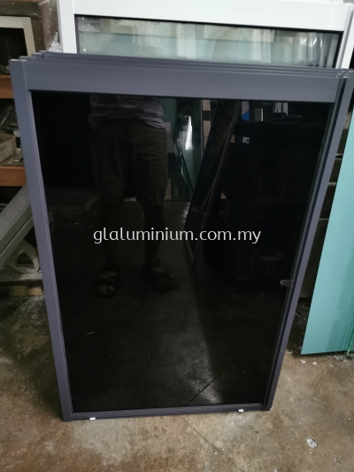 Sliding ( powder coated Grey + dark glass) 