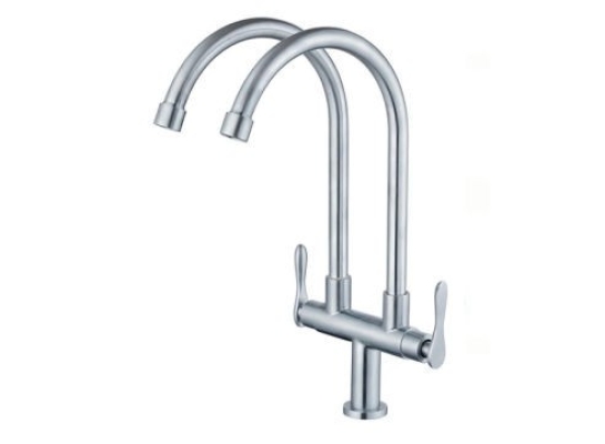 HUN PILLAR SINK TAP - DOUBLE SPOUT (SUS 304) HWT 9001-B