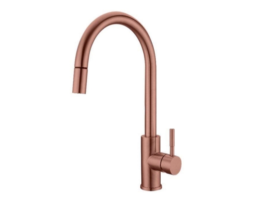 HUN SINGLE LEVER SINK MIXER WITH PULL-OUT SPRAY (SUS 304) HWT 640 ROSE GOLD