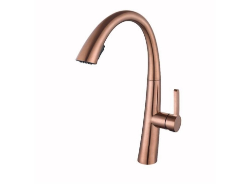 HUN SINGLE LEVER SINK MIXER WITH PULL-OUT SPRAY (SUS 304) HWT 644 ROSE GOLD