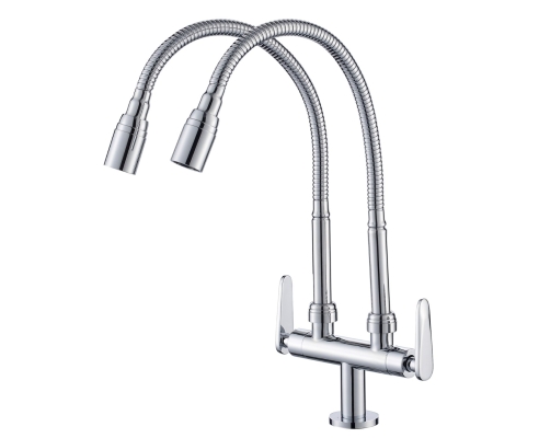 OUTAI OT34046 PILLAR MOUNTED FLEXIBLE COLD TAP (DOUBLE)