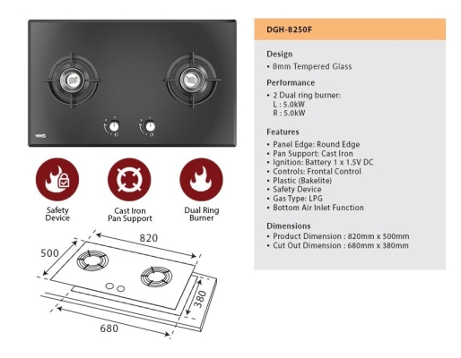 Dapur Gas VEES DGH-8250F 