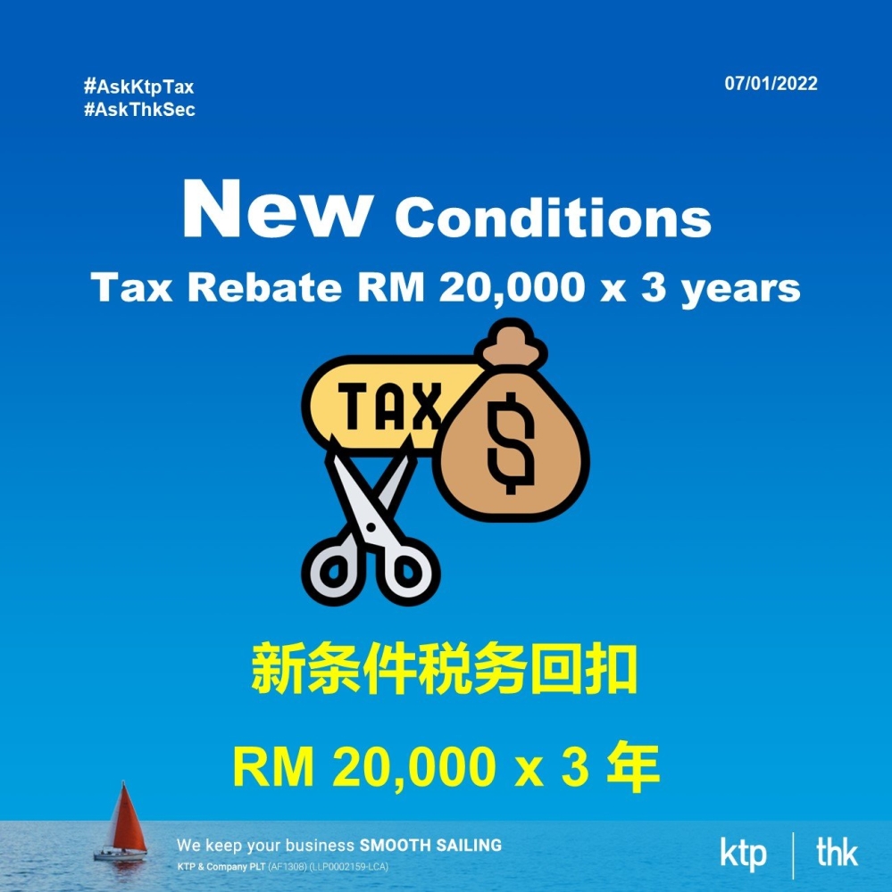 Tax Rebate for New Incorporated Company Malaysia with new T&C Jan 07