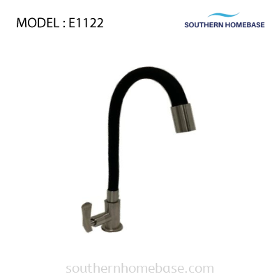 KITCHEN PILLAR STAINLESS STEEL FLEXIBLE COLD SINK TAP ELITE E1122