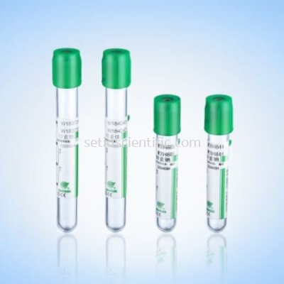 Vacuum blood collection tube, Green Cap, (heparin sodium tube), 3ml/5ml/10ml 