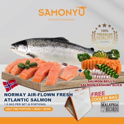 CNY Pre-Order ~ Norway Fresh Atlantic Salmon + Sashimi Set + FREE Samonyu cooler bag