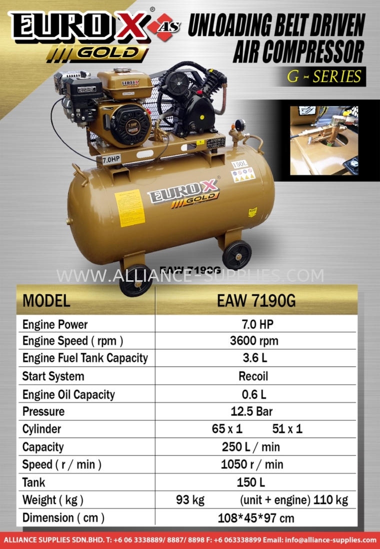 Unloading Belt Driven Air Compressor G-Series Machinery JETMAC / EUROX