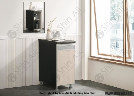 3318-225 (16) Ash & Grey Two-Tone Low Modular Single Gas Kitchen Cabinet