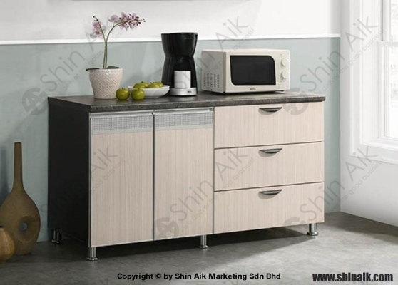 3318-221 (5'ft) Kabinet Dapur Bawah Yang Siap Sedia Warna Two-Tone  Ash & Grey 