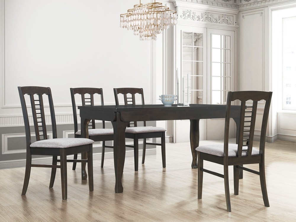 Dining Set (6 Seater) - T1850+C134 6 Seater Wooden Dining Set Dining Furniture Choose Sample / Pattern Chart