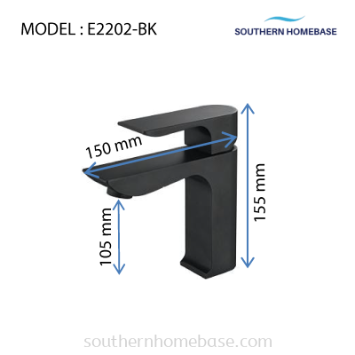 BATHROOM BASIN TAP BLACK ELITE E2202-BK