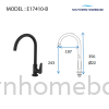 KITCHEN PILLAR SINK TAP BLACK ELITE E17410-B Sink Tap Kitchen