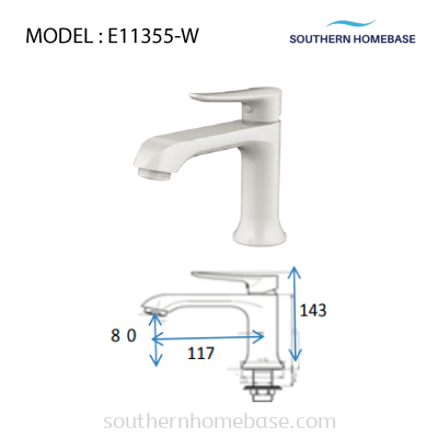 BATHROOM BASIN TAP ELITE E11355-W