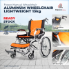 Aluminum Wheelchair Lightweight Orange 13kg Solid Tyre (Manual) Manual Wheelchair Wheelchair - Fresco Bike