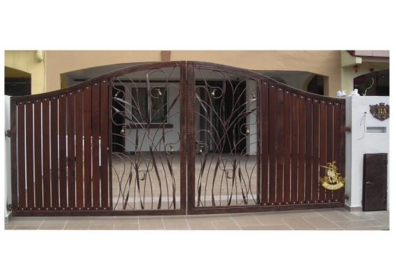 Contoh Rekaan Pintu Pagar Besi Tempa (Wrought Iron) - Selangor Klang