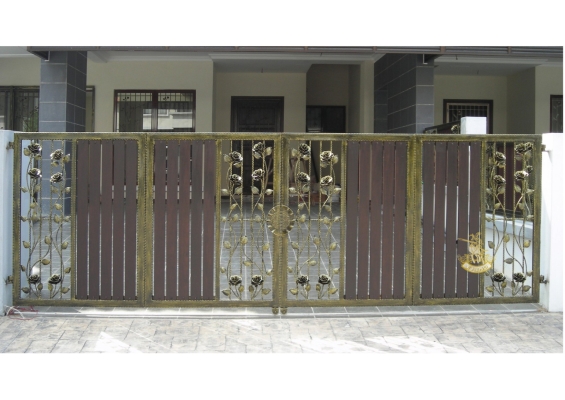 Contoh Rekaan Pintu Pagar Besi Tempa (Wrought Iron) - Selangor Klang