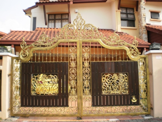 Contoh Rekaan Pintu Pagar Besi Tempa (Wrought Iron) - Selangor Klang