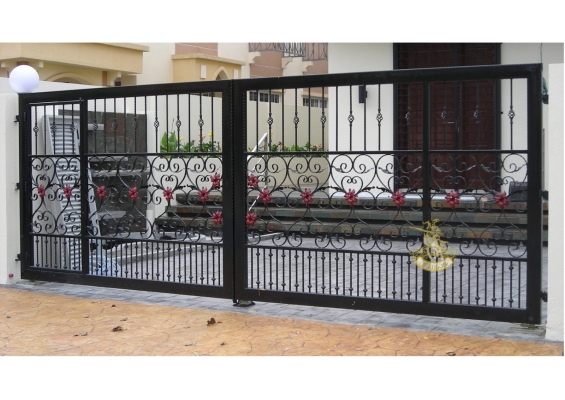 Contoh Rekaan Pintu Pagar Besi Tempa (Wrought Iron) - Selangor Klang