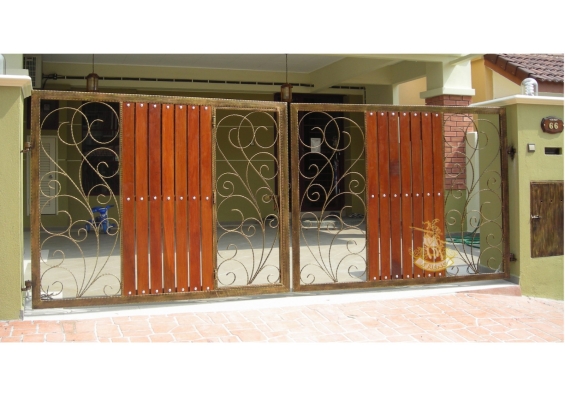 Contoh Rekaan Pintu Pagar Besi Tempa (Wrought Iron) - Selangor Klang