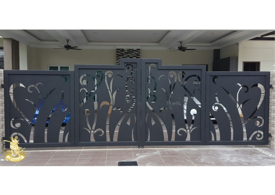 Contoh Rekaan Pintu Pagar Besi Tempa (Wrought Iron) - Selangor Klang