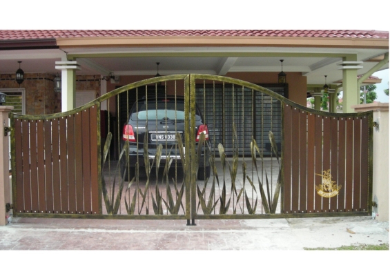 Contoh Rekaan Pintu Pagar Besi Tempa (Wrought Iron) - Selangor Klang