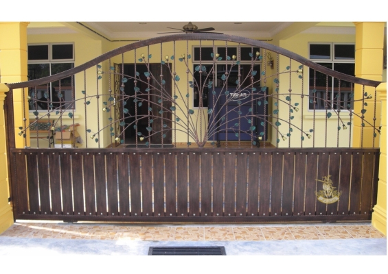 Contoh Rekaan Pintu Pagar Besi Tempa (Wrought Iron) - Selangor Klang