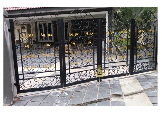 Contoh Rekaan Pintu Pagar Besi Tempa (Wrought Iron) - Selangor Klang