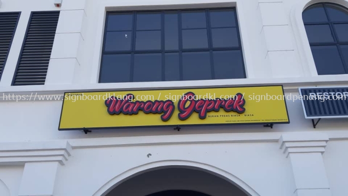 Warong Geprek Aluminium Box Up 3d Led Frontlit Lettering Signage Signboard At Klang Kuala Lumpur Puchong Kepong Damansara Cheras