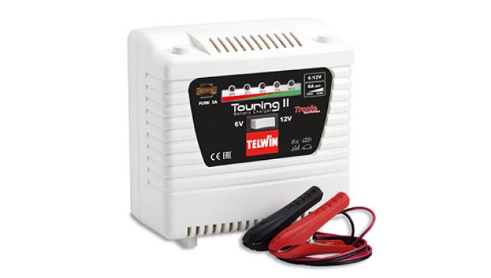 TELWIN 6/12V BATTERY CHARGER W. ELECTRONIC CONTROL,OVERLOAD&POLARITY REVERSAL RECOGNITION-TOURING 11