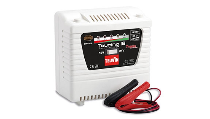 TELWIN 12/24V BATTERY CHARGER W. ELECTRONIC CONTROL,OVERLOAD&POLARITY REVERSAL RECOGNITION-TOURING18