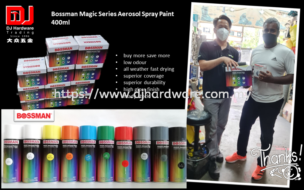 BOSSMAN SPRAY MAGIC AEROSOL PAINT 400ML