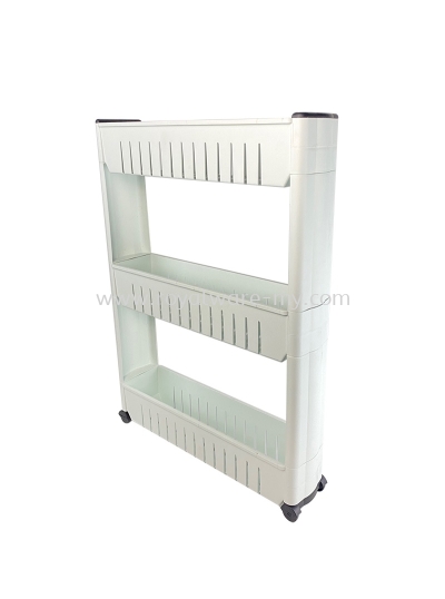 0507/3 3 Tier Stackable Slim Shelf with Wheels