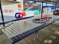 gdex aluminium trism ceiling base 3d led frontlit lettering signage signboard at klang kuala lumpur shah alam puchong kepong damansara subang jaya