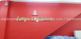 jumpa lagi bakeri stainless steel gold 3d lettering indoor counter signage signboard at klang sentosa selangor