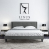 Linus Divan + Headboard Canvas Fabric Bed Frame / Katil - King/Queen/Super Single/Single Bedframe Bedroom