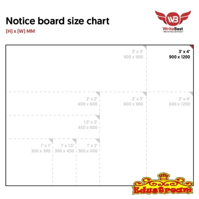 Writebest Notice Board / Foam Board With Aluminium Frame (3 x 4" / 90 x 120cm)