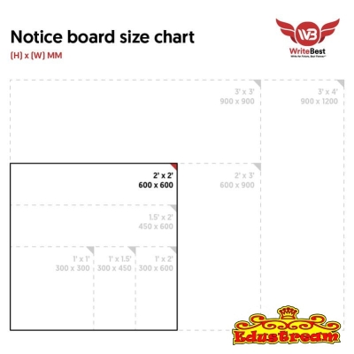 Writebest Notice Board / Foam Board With Aluminium Frame (2 x 2" / 60 x 60cm)