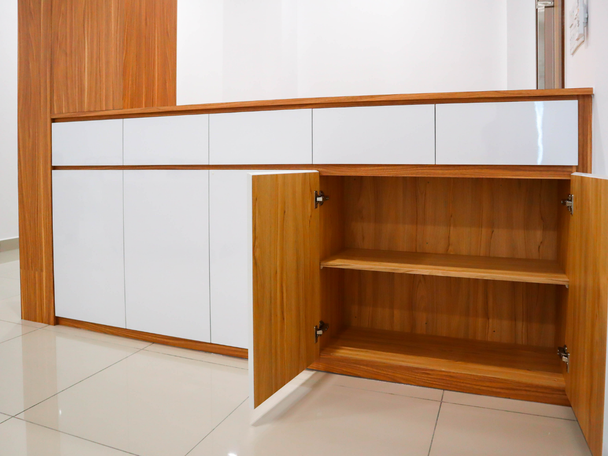 Shoes Cabinet Design - Interior Design Ideas - Home Renovation - Iconia Garden Residence, Taman Impian Emas, Skudai, Johor Bahru JB Shoe Cabinet Design Residential Design Interior Design