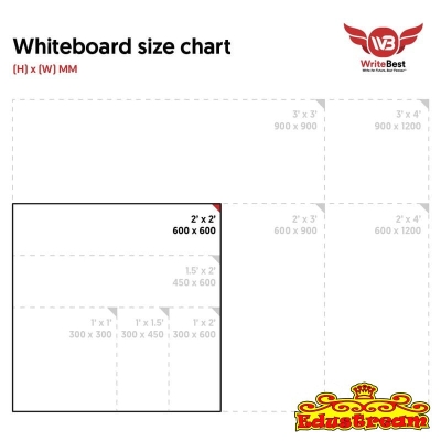 Writebest Whiteboard With Aluminium Frame ( 2 x 2" / 60 x 60cm