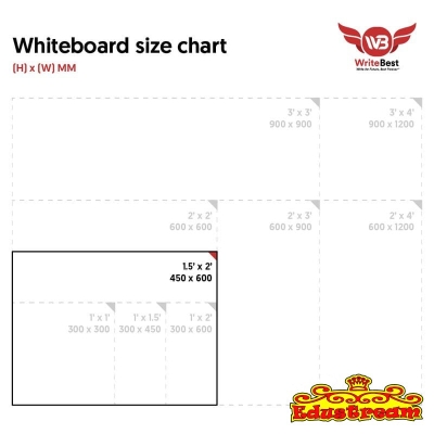 Writebest Whiteboard With Aluminium Frame ( 1.5 x 2" / 45 x 60cm)