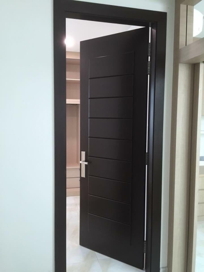 Single Solid Timber Door Completed Installation Sample In Johor Bahru