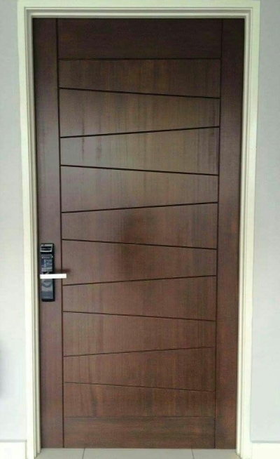 Single Solid Timber Door Completed Installation Sample In Johor Bahru