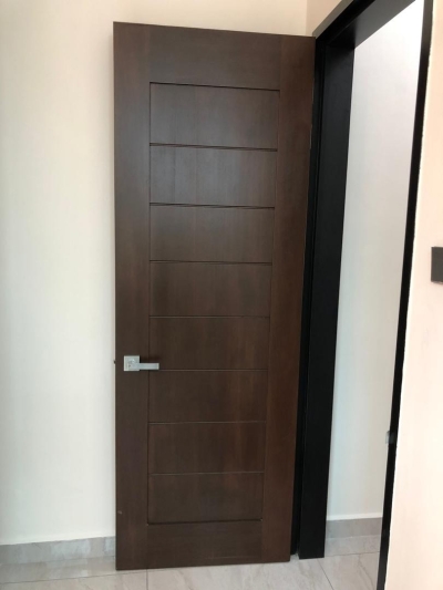 Single Solid Timber Door Completed Installation Sample In Johor Bahru