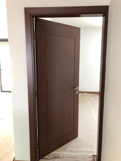 Single Solid Timber Door Completed Installation Sample In Johor Bahru