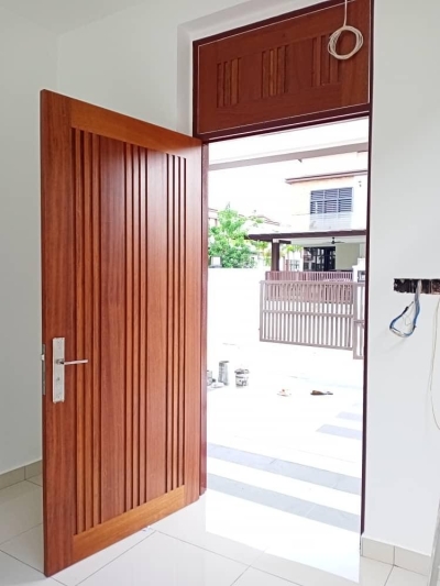 Single Solid Timber Door Completed Installation Sample In Johor Bahru