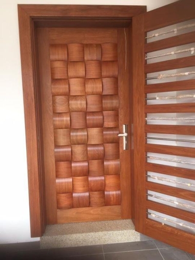 Single Solid Timber Door Completed Installation Sample In Johor Bahru