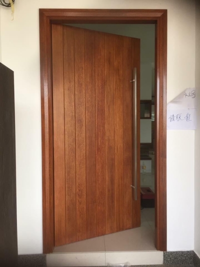 Single Solid Timber Door Completed Installation Sample In Johor Bahru